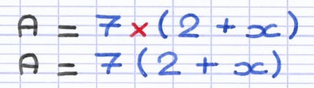 Multiplication entre un nombre et une parenthèse dans une expression littérale