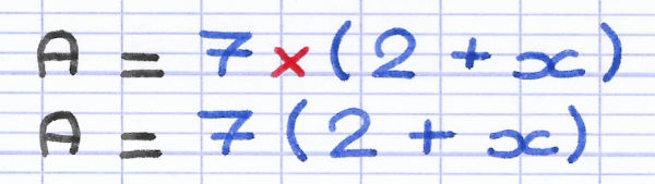 Multiplication entre un nombre et une parenthèse dans une expression littérale