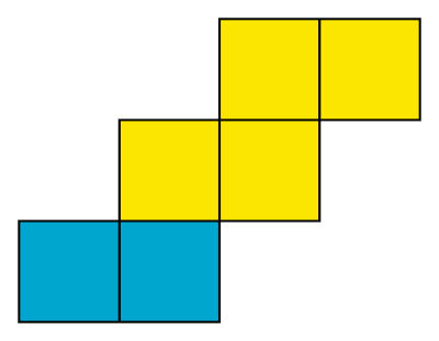 Un seul patron de cube possède un maximum de 2 carrés alignés