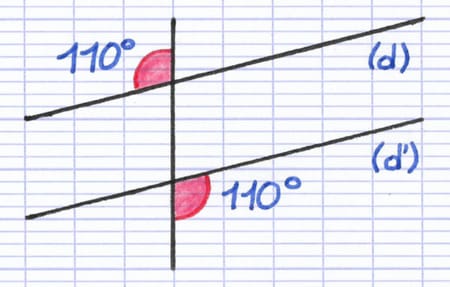 2 droites parallèles ont des angles alternes-externes égaux 2 droites parallèles ont des angles alternes-externes égaux