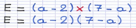 Multiplication entre 2 parenthèses dans une expression littérale