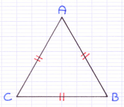 Quelle est la description de ce triangle équilatéral ?