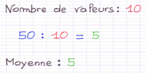 Division par un nombre de valeurs