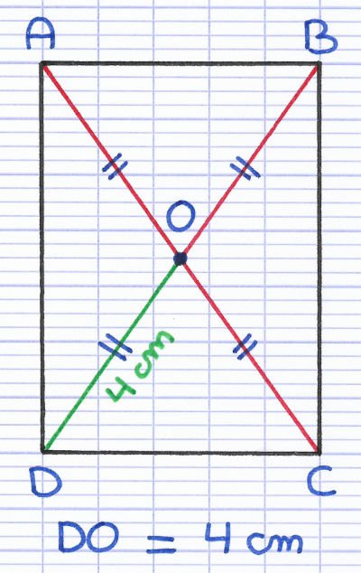 Exercice sur la longueur des diagonales d'un rectangle